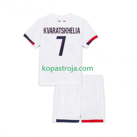 Billiga Fotbollströjor Paris Saint-Germain Khvicha Kvaratskhelia 7 Barn Borta tröja 2025/26 Kortärmad